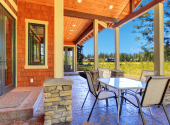 chic concrete patio