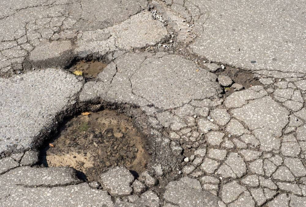 Potholes with in a concrete