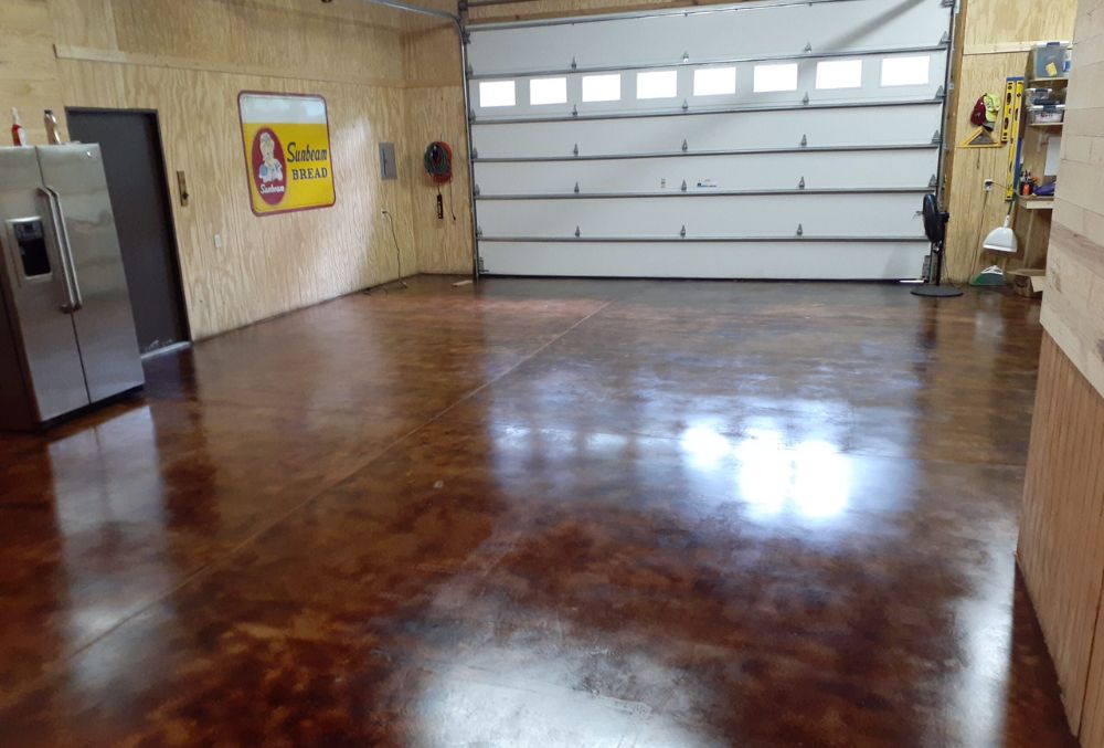 garage stained concrete floor