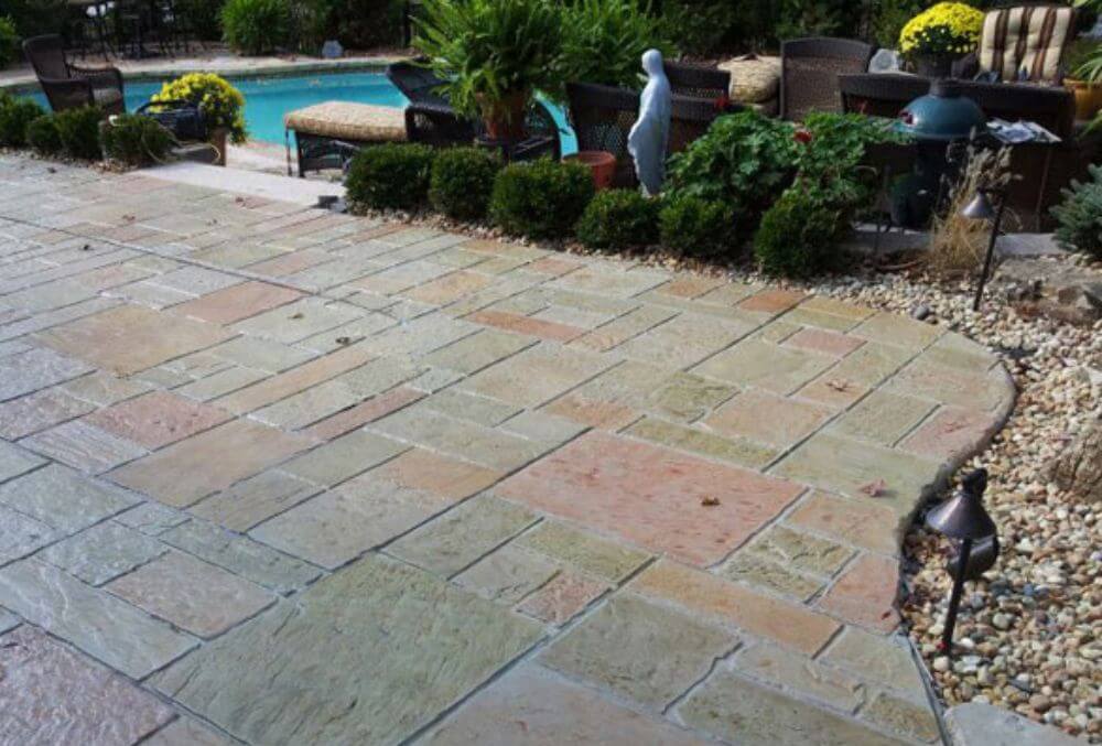 Ashlar slate stamped concrete