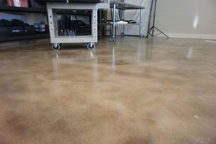 Cream colored stained interior floor