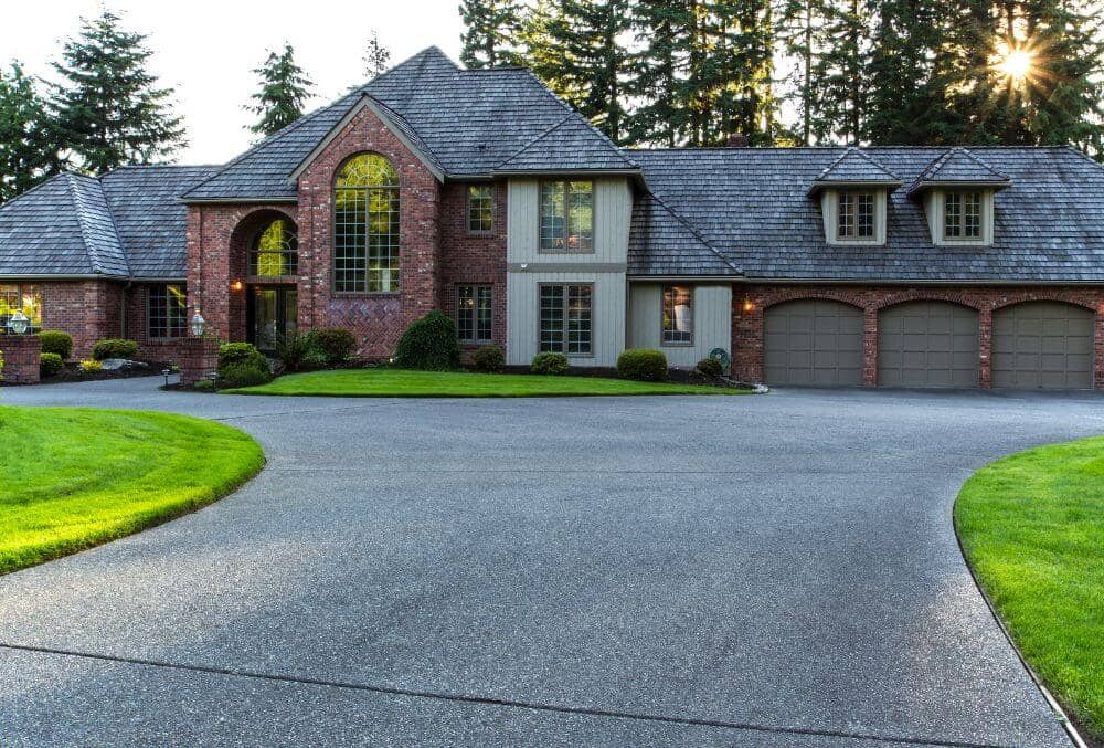 Concrete driveway in a residential area