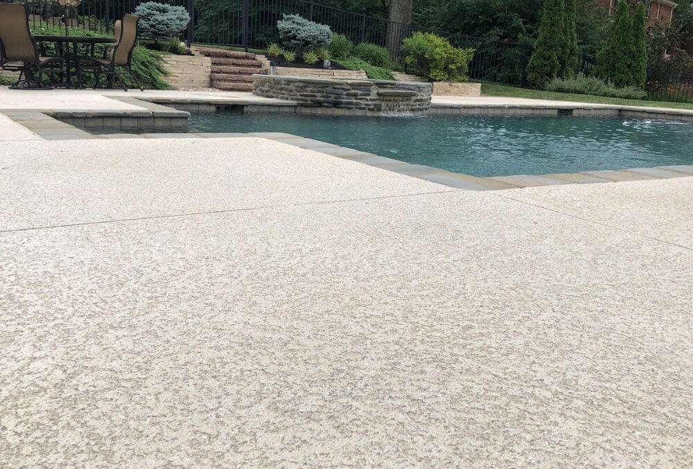 Cream colored classic texture pool deck