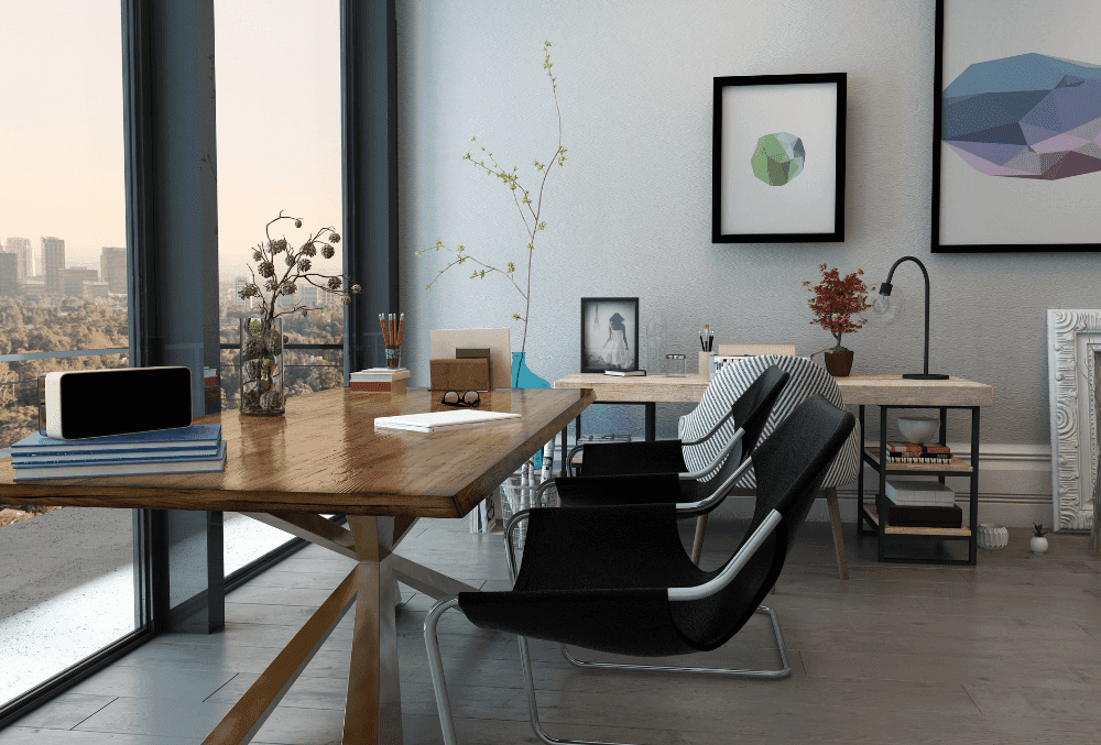 office space with beautiful interior design