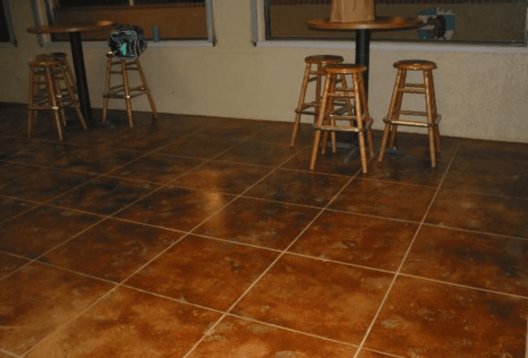 Commercial space with stained floor