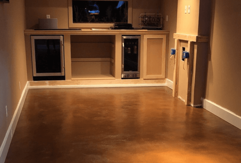 Earth colored stained interior floor