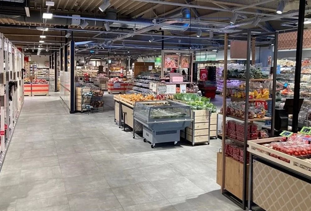 commercial area with polished concrete floor