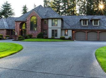 Concrete driveway in a residential area