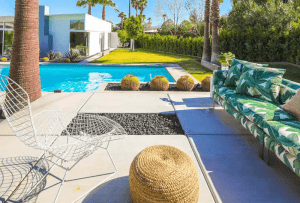 tropical inspired pool deck resurfacing