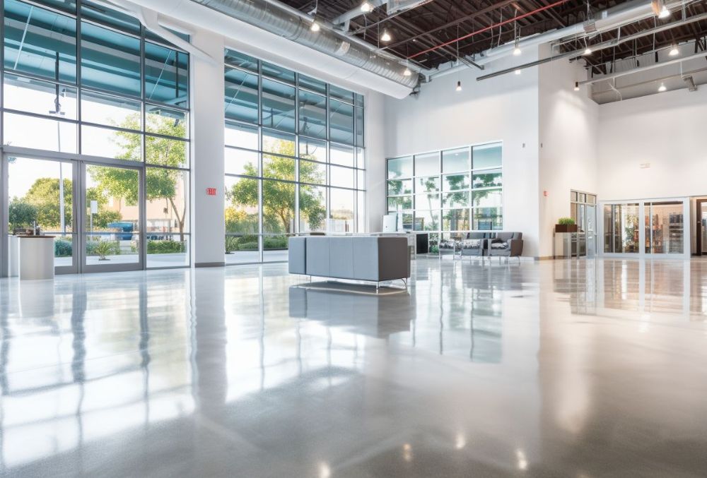 polished concrete flooring in a commercial space