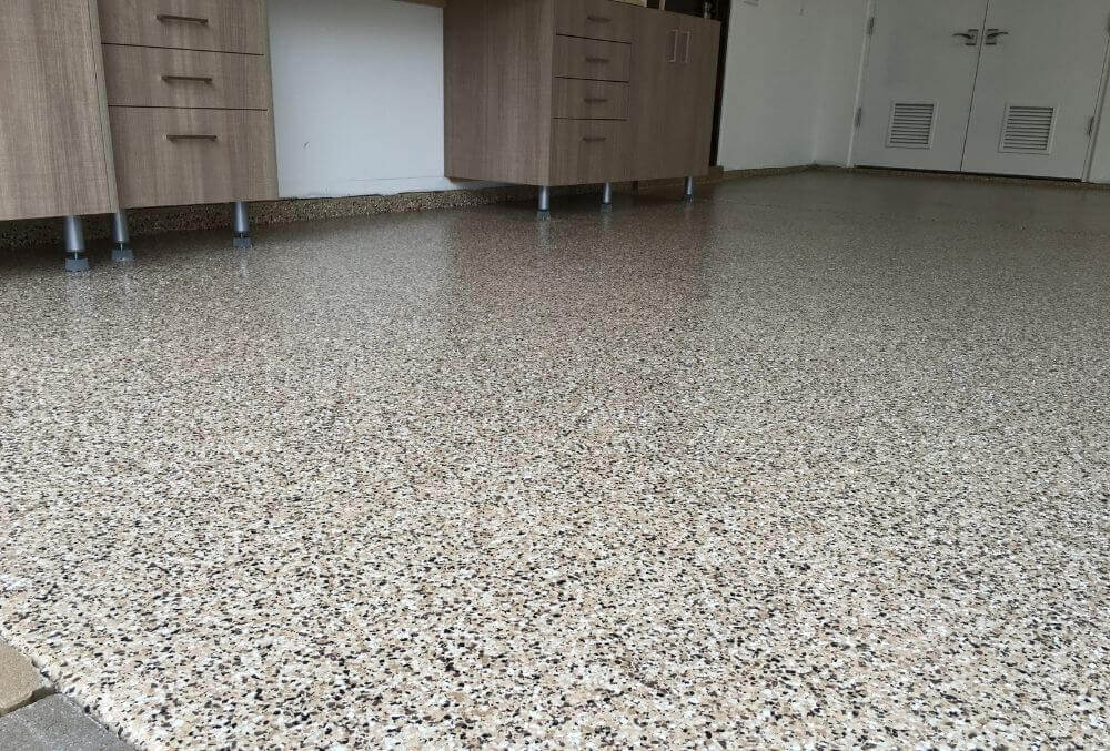 Polyurea polyaspartic residential garage floor coating