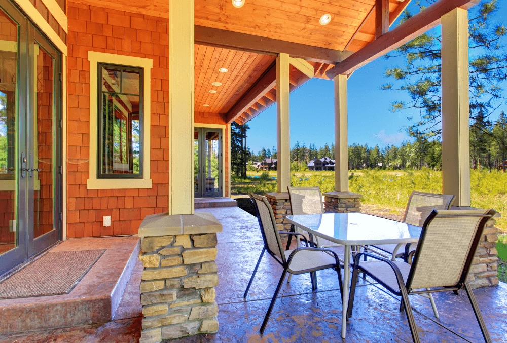 chic concrete patio