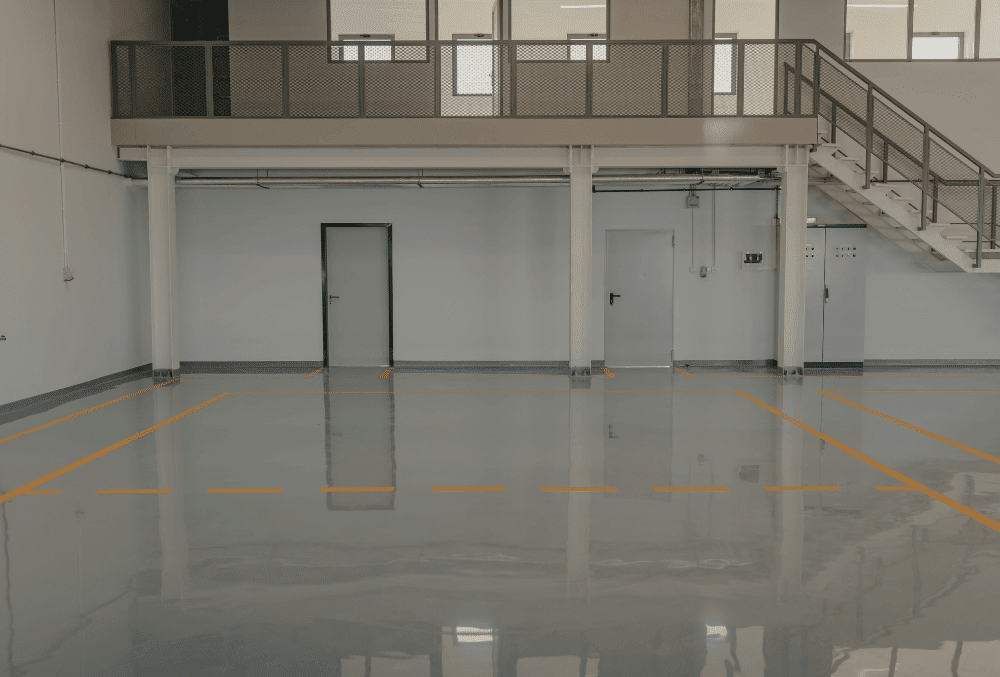 shiny white flooring