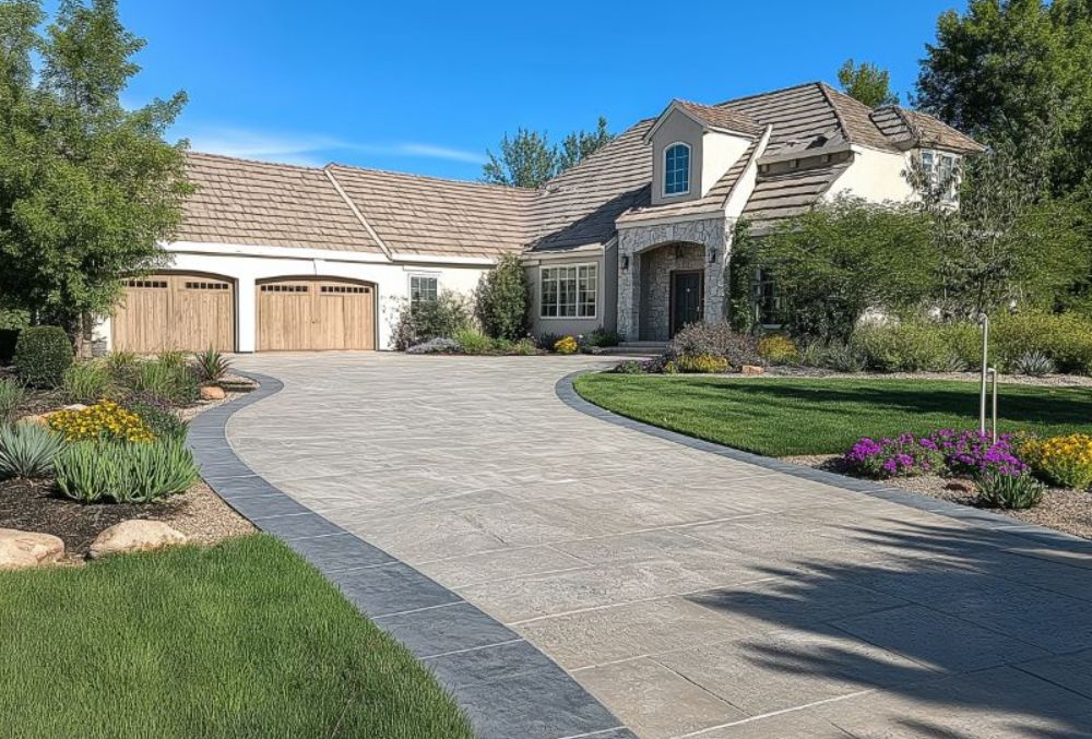 stamped concrete driveway