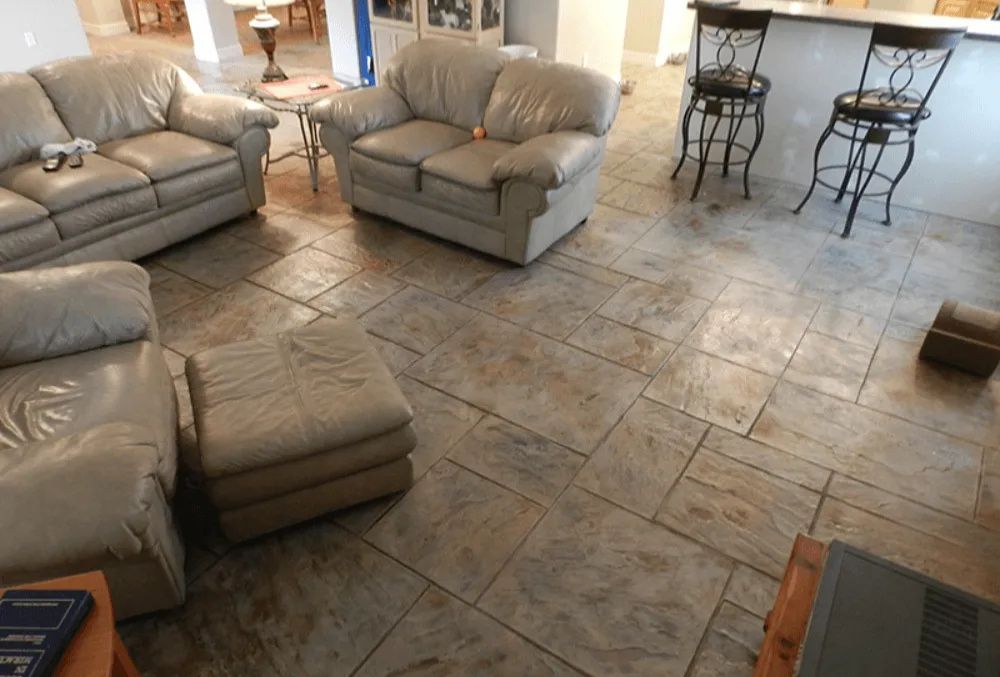 stamped concrete interior flooring