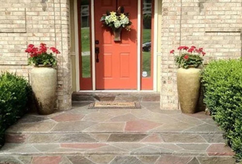 stamped concrete entryway