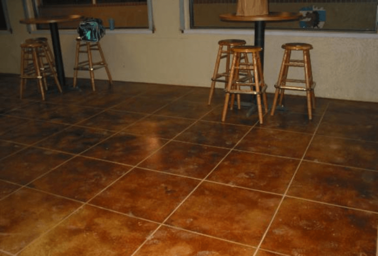Commercial space with stained floor