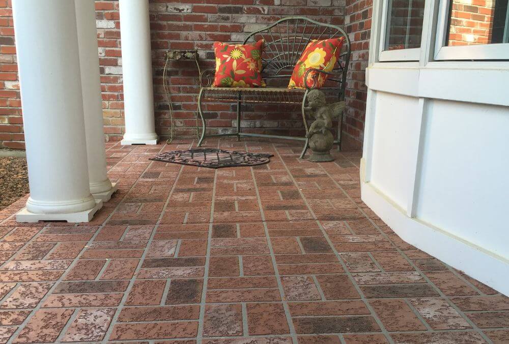 Concrete patio with stain, stamp and classic texture