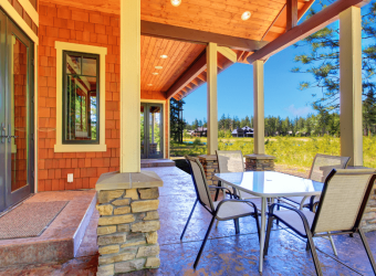 chic concrete patio