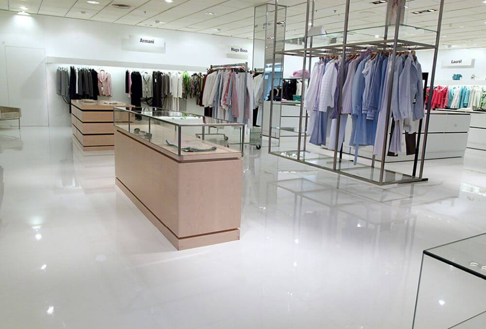 polished concrete floor of a commercial space