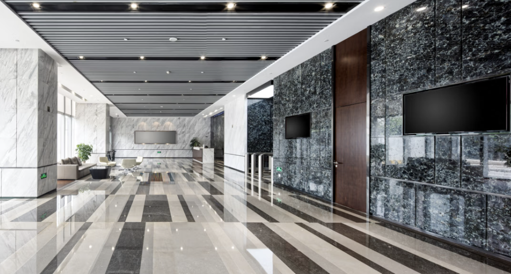 hotel lobby with trend style flooring