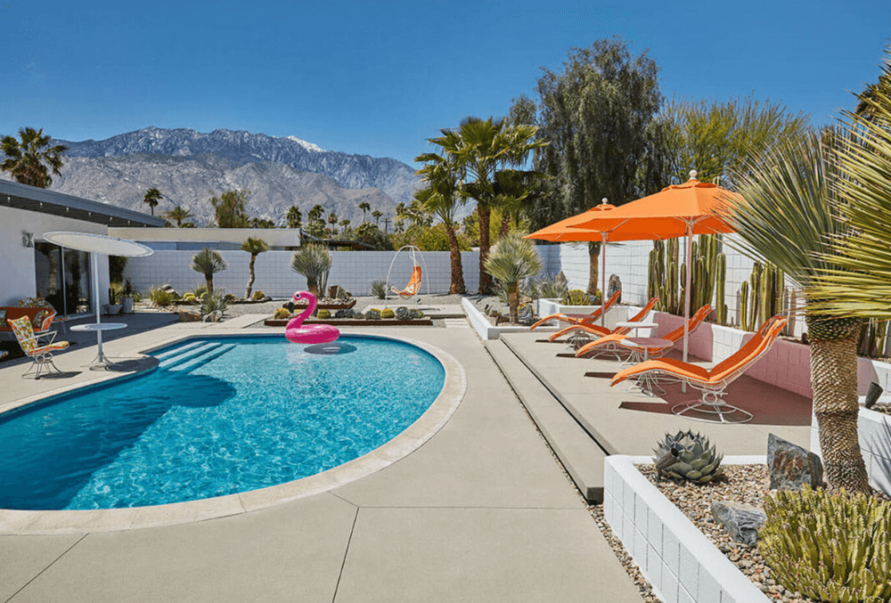 newly installed concrete pool deck