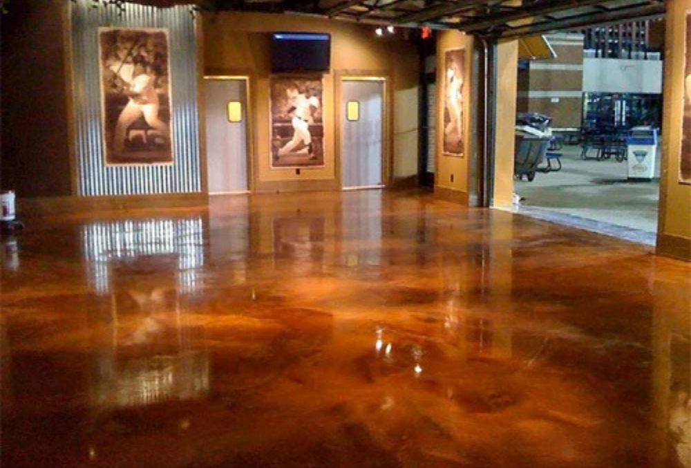 acid staining concrete floor