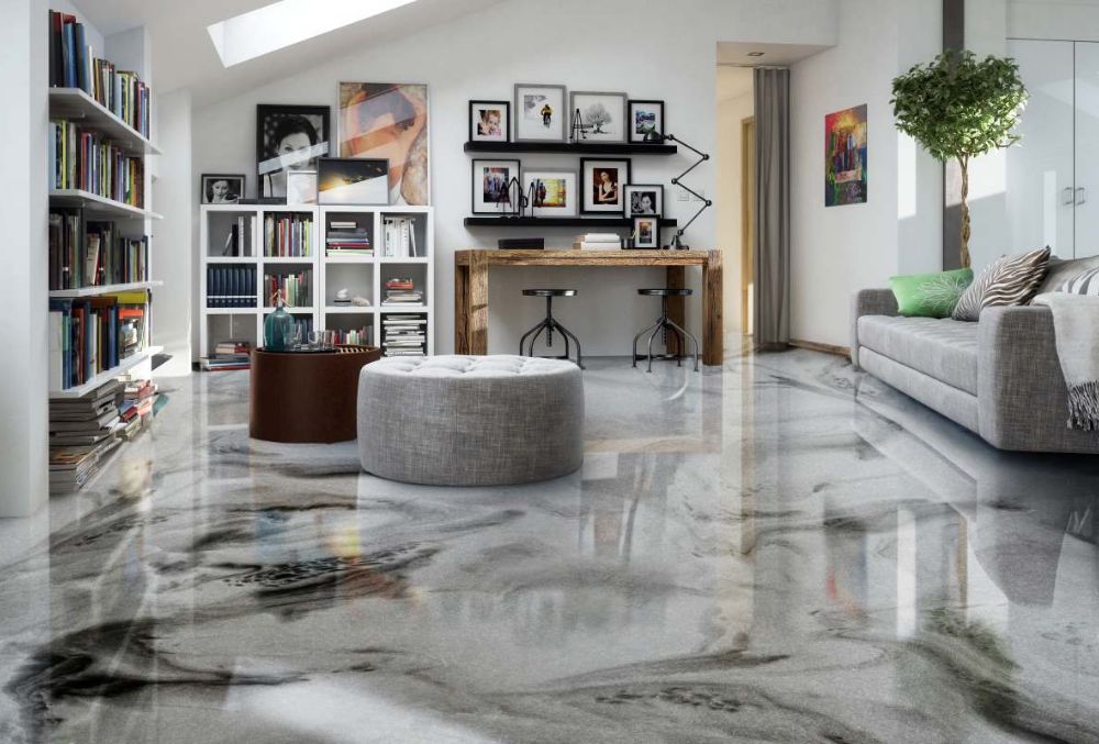 epoxy flooring in the living area