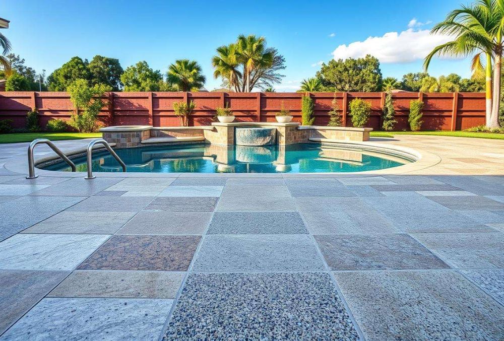 Pool deck resurfacing project in Dallas