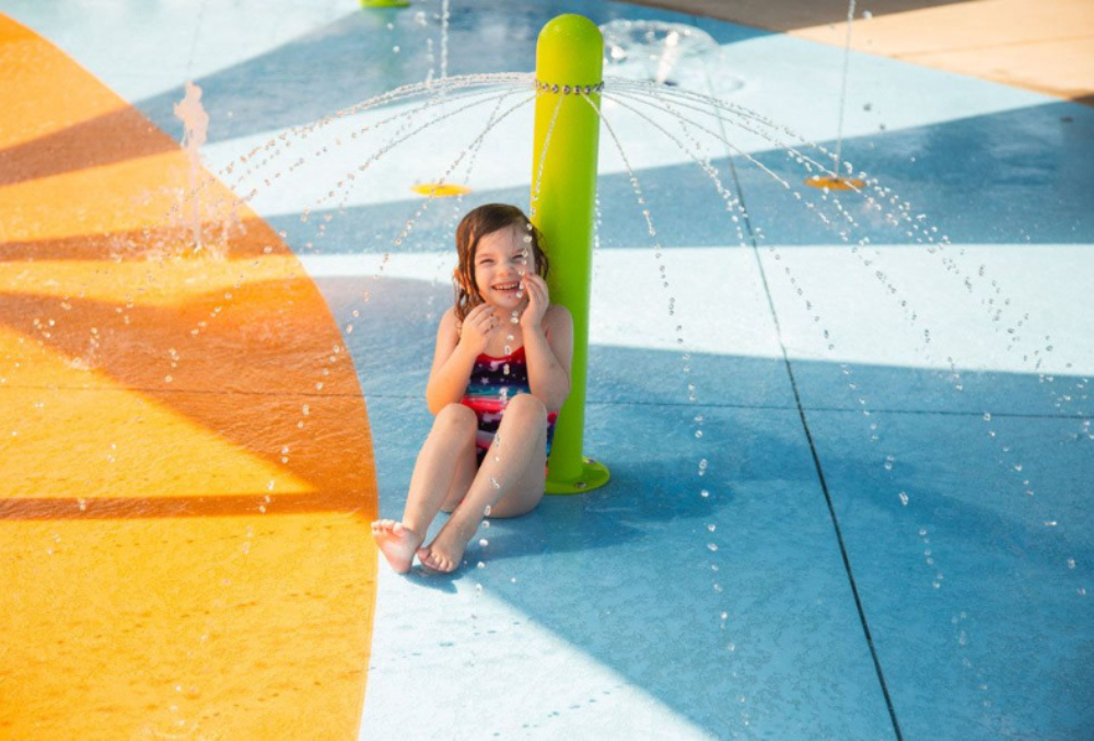 water park with slip resistant coating