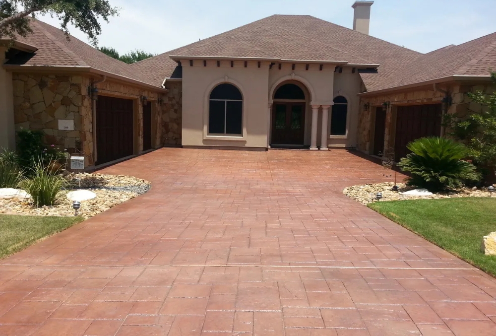 colored stamped driveway
