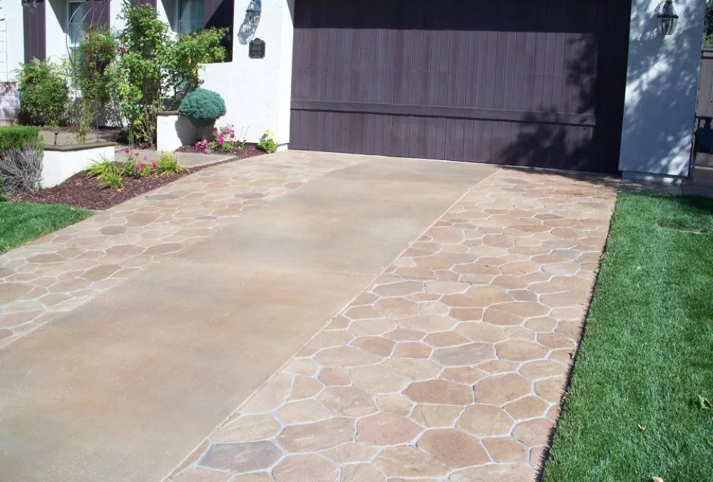 decorative concrete driveway